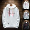 Мужское осеннее худи однотонное с буквенным узором, с капюшоном, длинными рукавами, свободное, уличная одежда, эластичные манжеты, теплое зимнее худи, мужская одежда