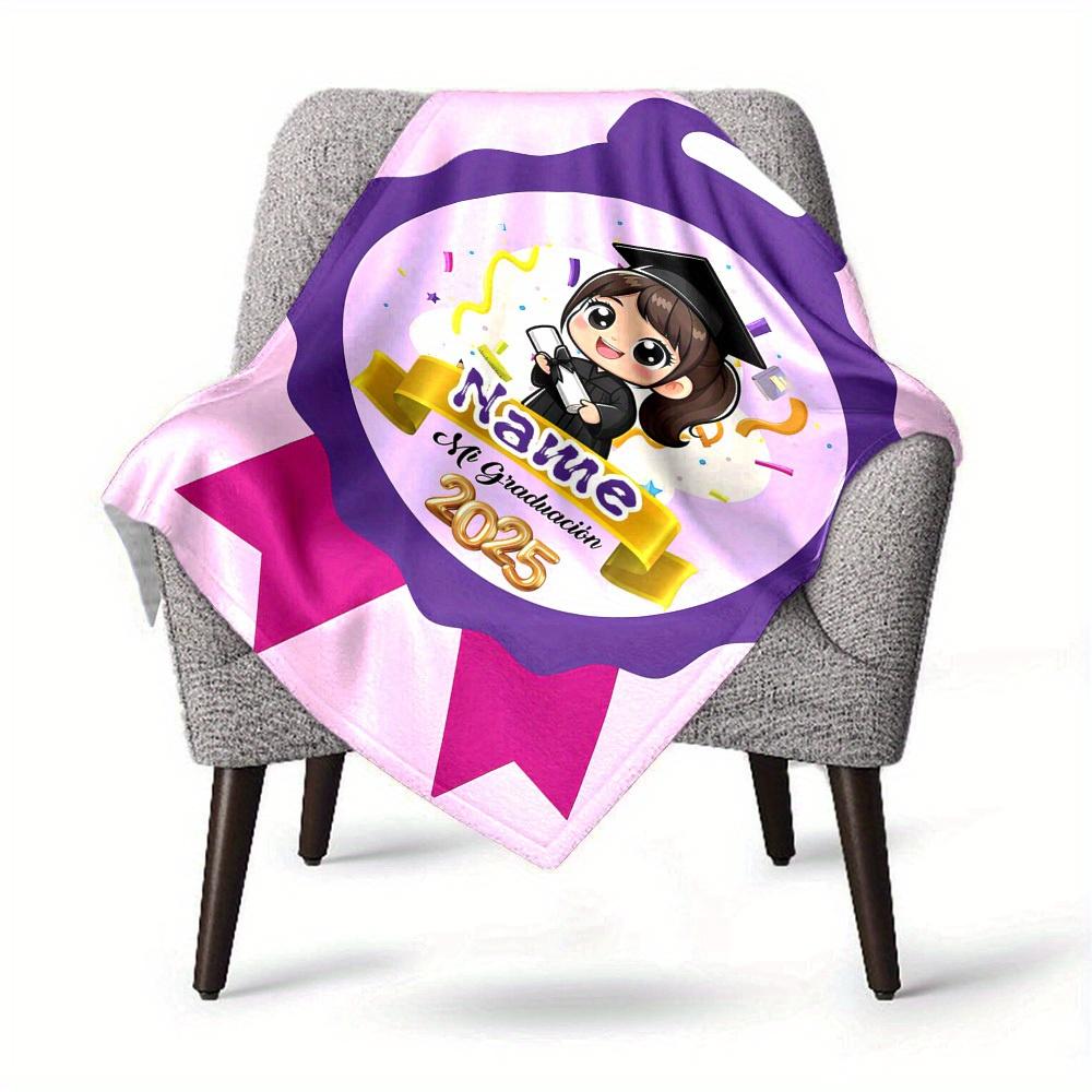 Graduation Celebration Home Customization Blanket Comfortable Soft Lightweight Multiseasonal Use For Picnics Sofas Offices Beds Living Rooms Perfect