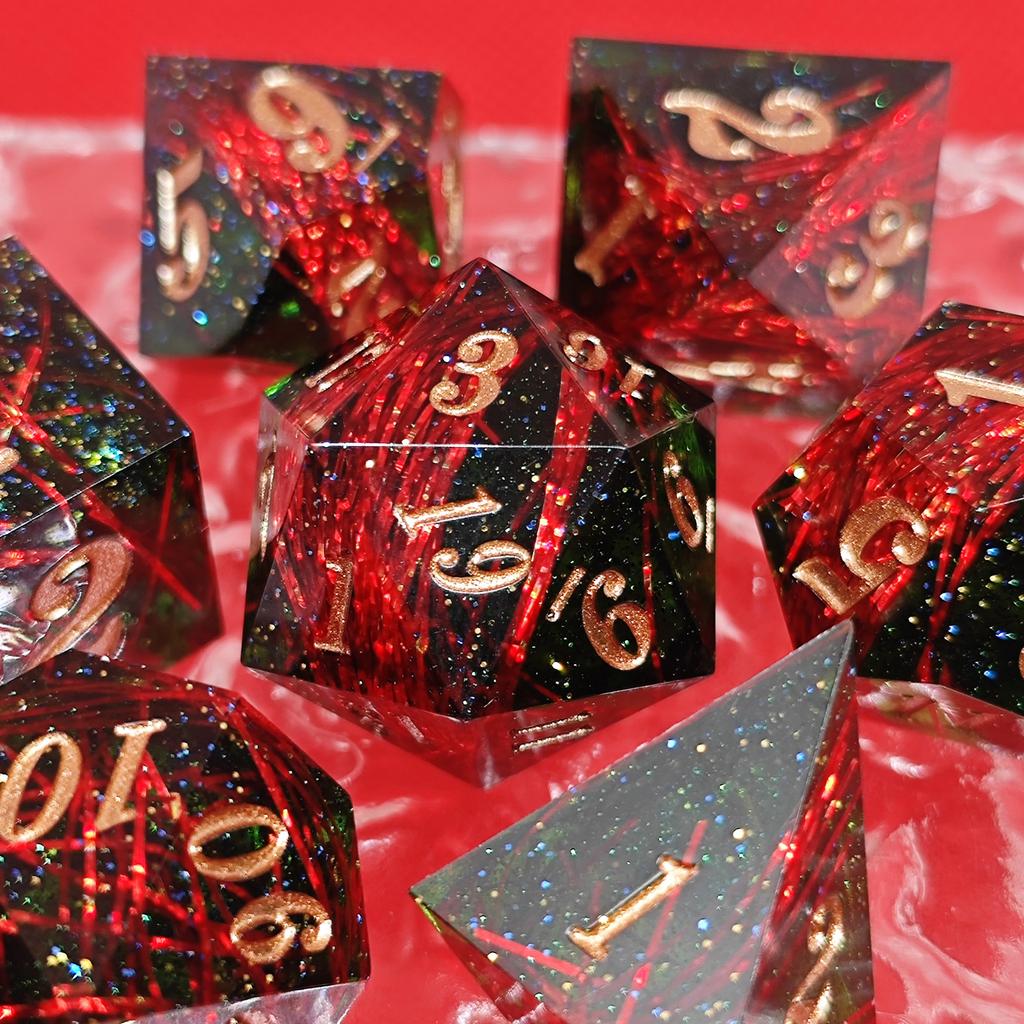 Resin DND Dice RPG Dices for Dungeon and Dragons Game Polyhedral Dice Set for Party