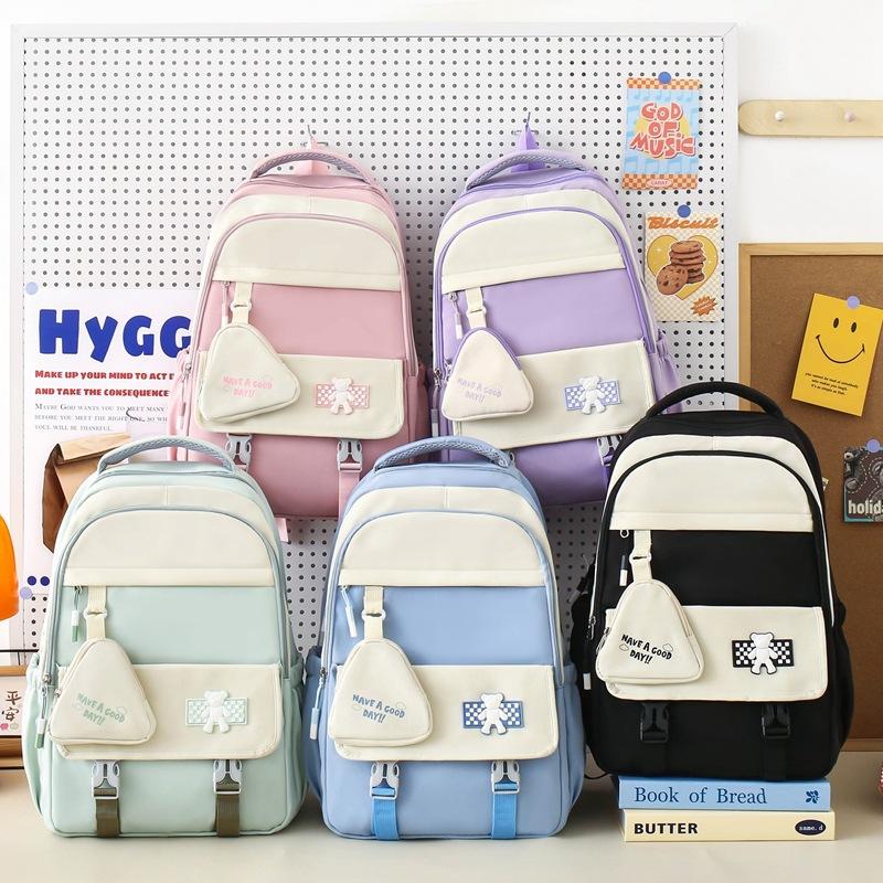 Комплект из четырех рюкзаков в студенческом стиле для женщин, рюкзак для старшеклассников, большая вместимость, школьная сумка
