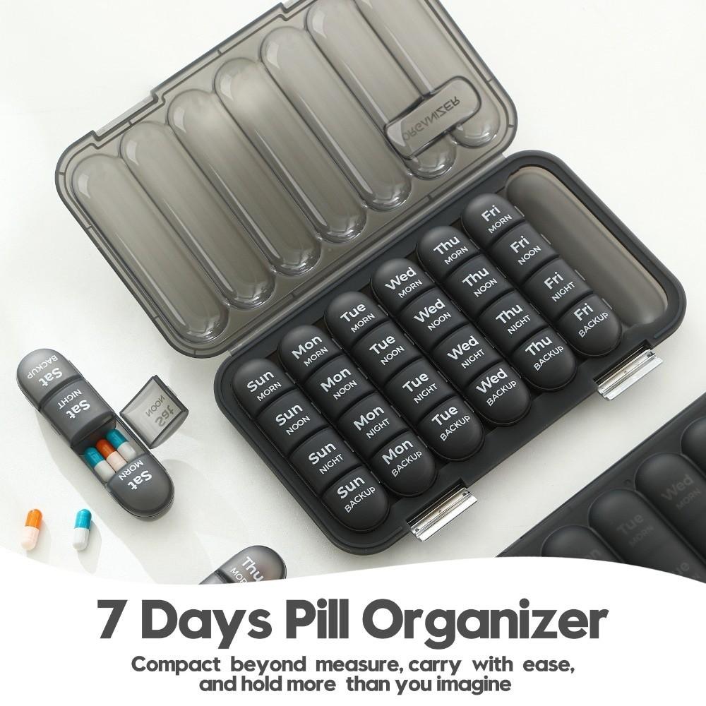 21/28 Grids 7-Day Pill Box Sealed Damp-proof Weekly Pill Organizer Separate Container Daily Compartments Travel Pill Case