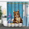 Забавные кошки Шторка для душа Кошки плывут на лодке Крутые милые кошки Собаки Цветы Летнее украшение для ванной комнаты Полиэстер Шторки для ванны