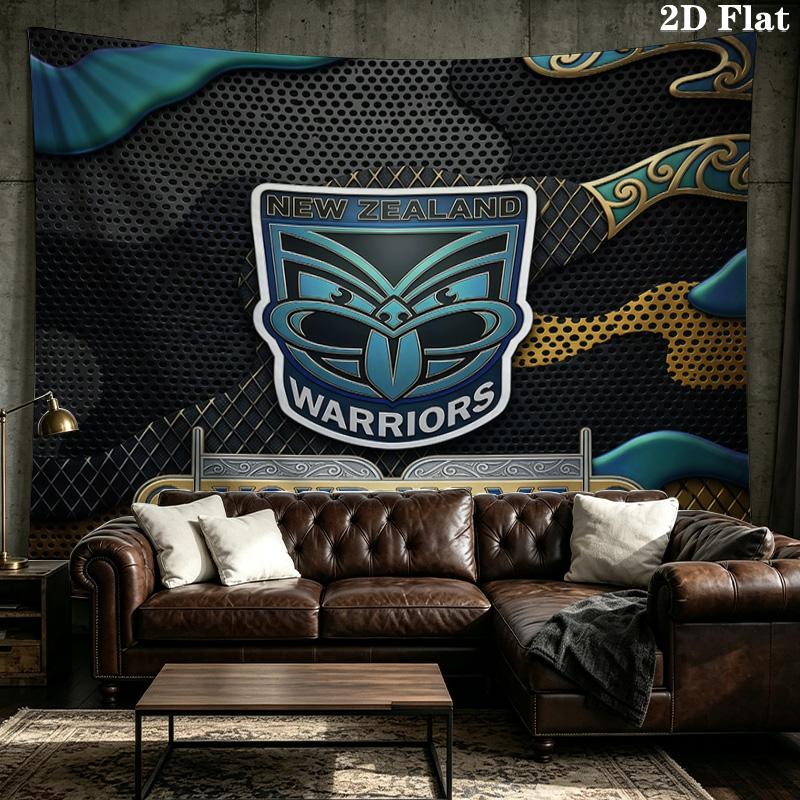 Custom Name New Zealand Warriors Printed Tapestry – Wall Hanging for Bedrooms, Dorms, and Home Decor