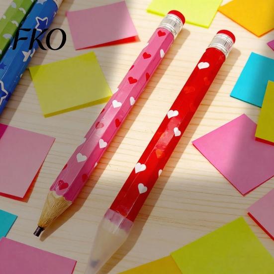 Heart Pattern Pencil Giant Pencil, Extra Large Writable with Colorful Printed, Oversized for School Office Supplies Cute Stationery