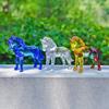 Маленькая прозрачная статуэтка лошади из искусственного хрусталя, коллекционная скульптура животного для декора гостиной, дома, офиса, стола