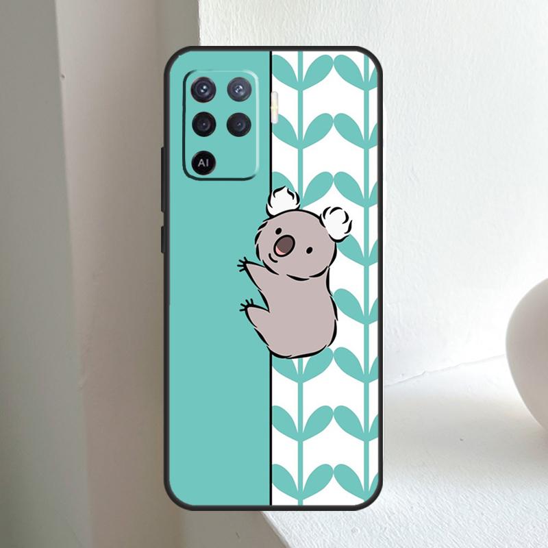 Cartoon Painting Animal Koala Phone Case For Oppo A80 A78 A98 A40 A60 A18 A38 A58 A15 A17 A77 A74 A94 A54 A57S A16 A76 A96