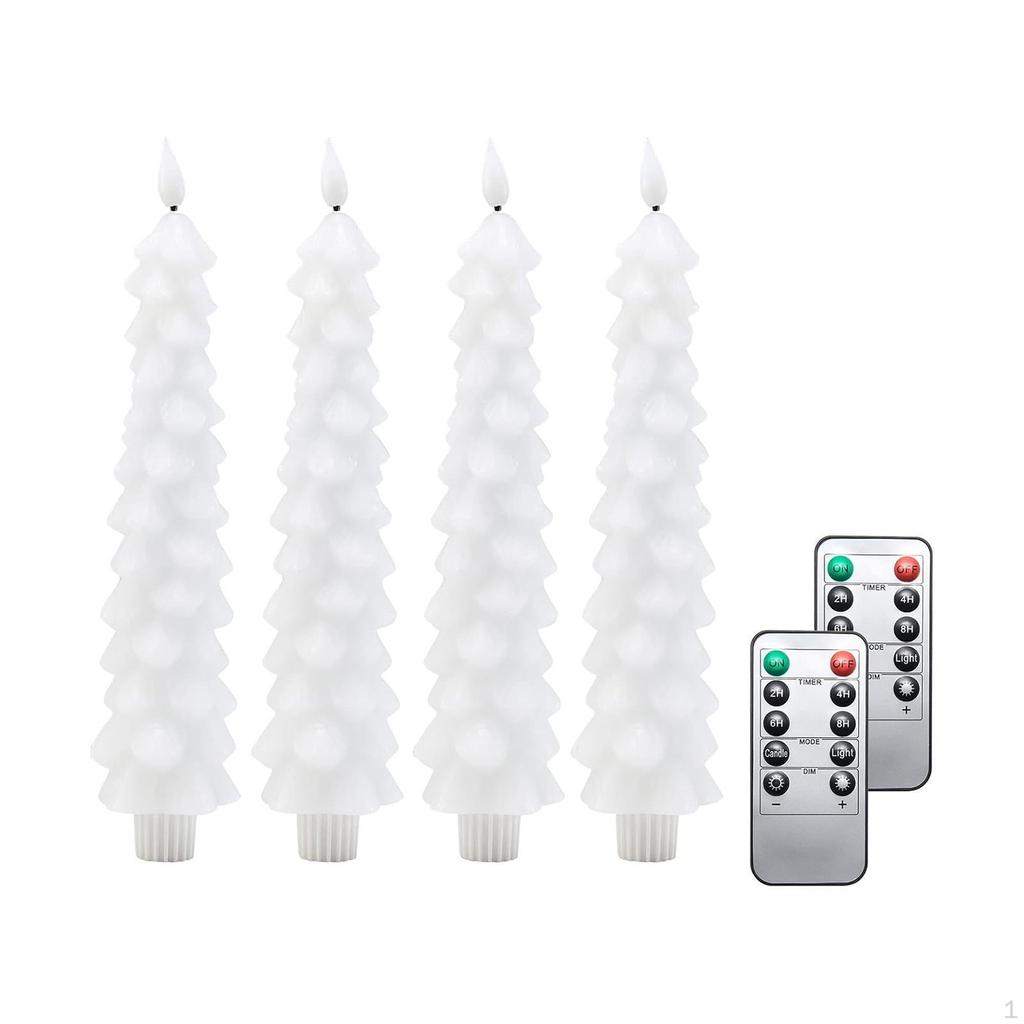 Flameless Taper Candles Christmas Decoration Desktop Holiday LED Candlesticks Ornament