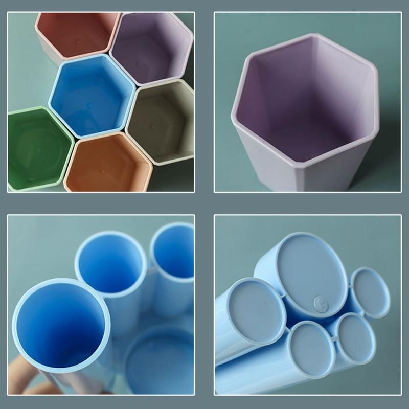 Подставка для ручек с пятью отверстиями, креативная круглая ваза для ручек, карандашница, держатель для кистей для макияжа, органайзер для хранения канцелярских принадлежностей