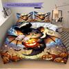 3pcs Cute Bat Halloween Print Bedding Set Soft and Comfortable, Suitable for Use in Bedrooms and Guest Rooms.N024