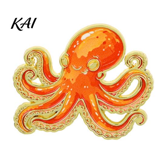 Metal Octopus Badge Cartoon Sea Animal Brooch, Dolphin Whale Seahorse Enamel Marine Brooch Pin, Hats Bags Scarves Clothes Decorative Accessory Mini