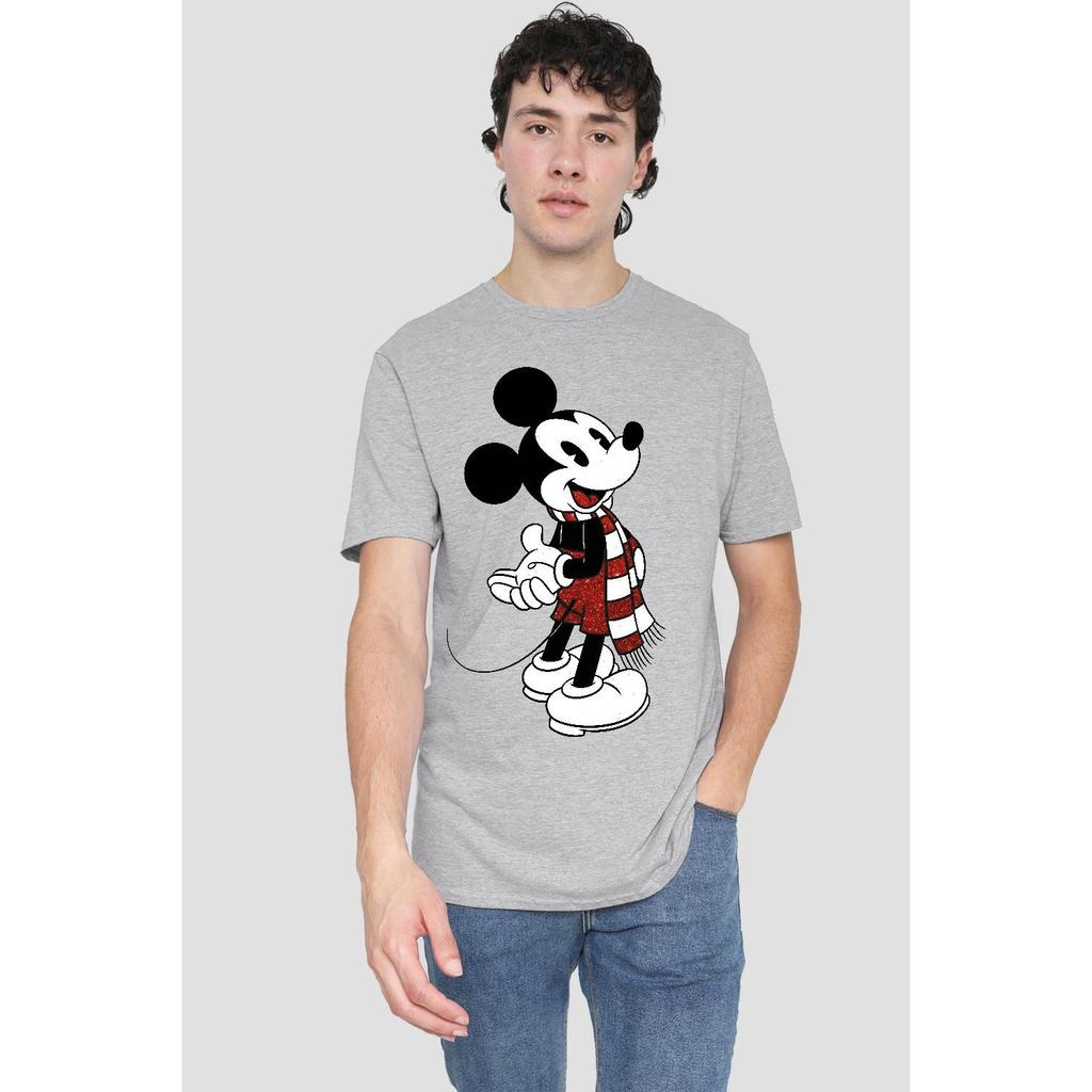 Disney Мужская рождественская футболка с шарфом Микки Мауса