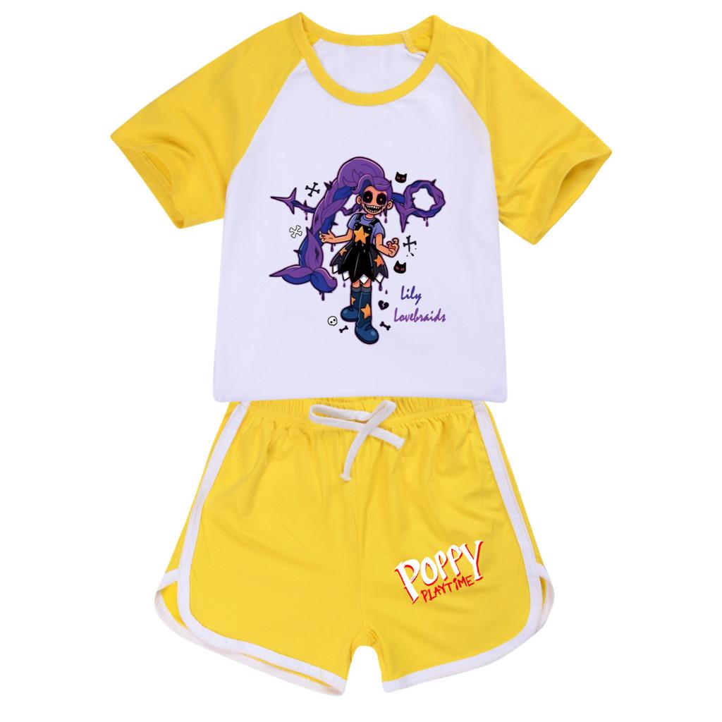 5602 Kids Girls Lily Lovebraids Print T-shirt Shorts Casual Tracksuit Sets