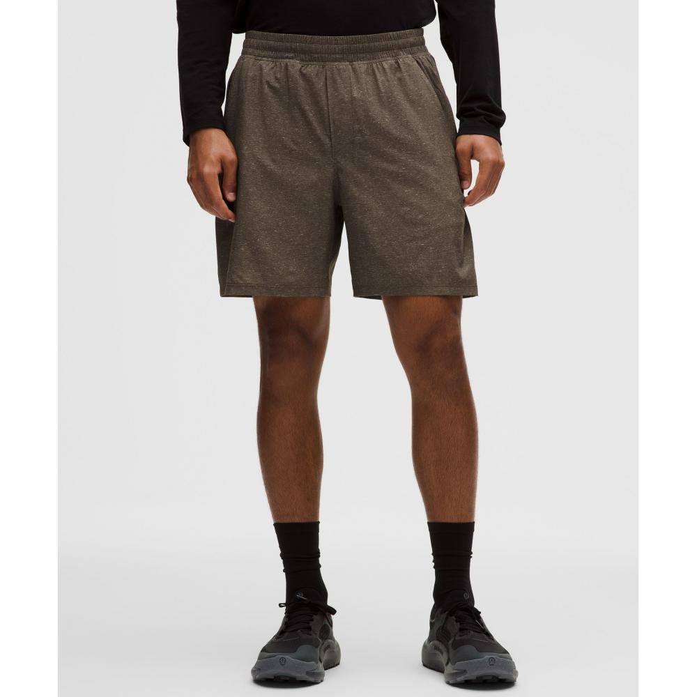 Lululemon Pace Breaker Lined Short 7  Speckled Heather Olive Brown Multi