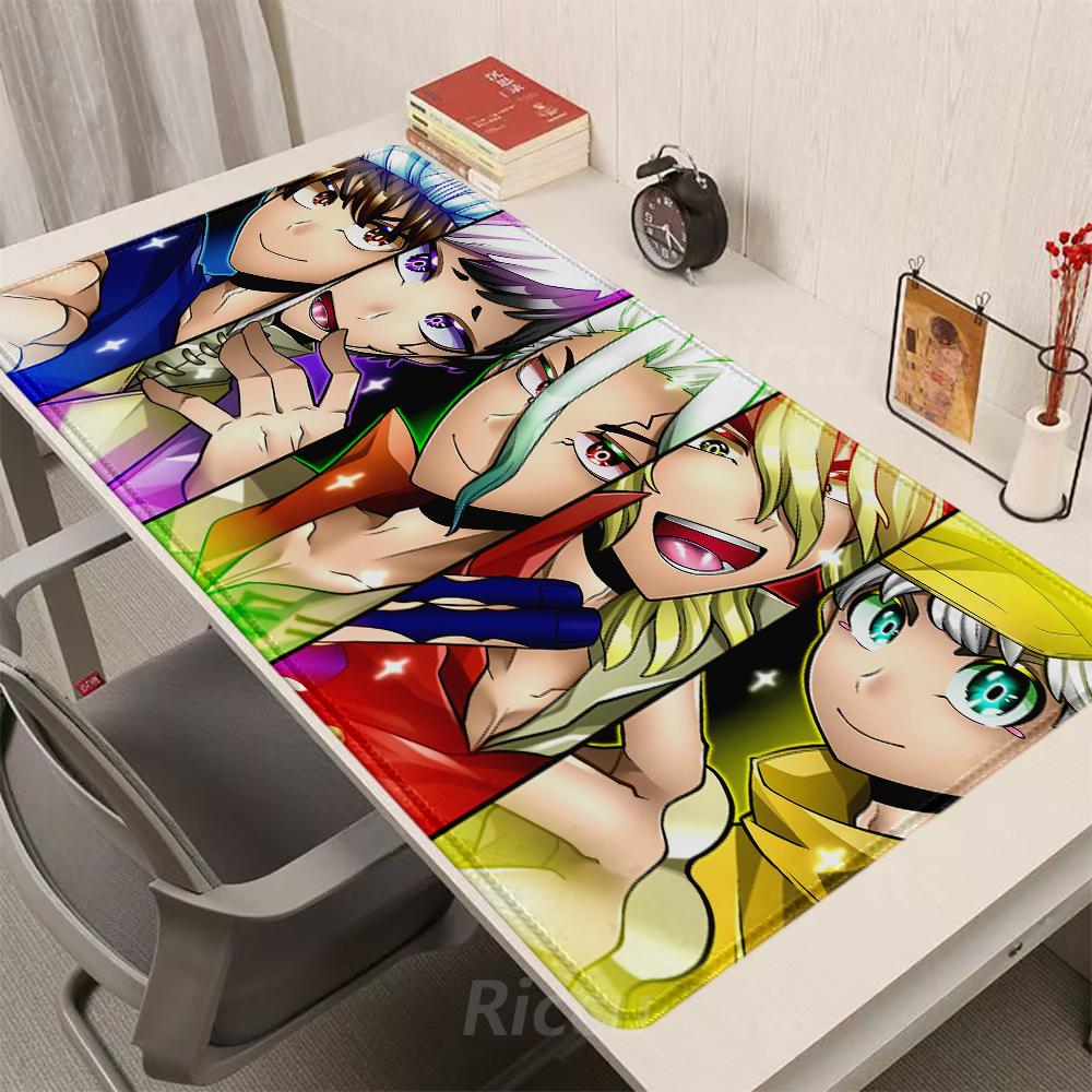 Table mats Dr.STONE Anime Large size electronic sportse Large game accessories HD Printing Computer Lock edges Rubber Mouse Pad