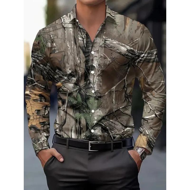Новая Модная Персонализированная Модная Повседневная Мужская Рубашка с Принтом на Осень с Длинным Рукавом