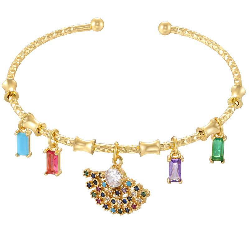 Beetle Octagram Rainbow Splicing Bracelet Personalized Geometric Water Drop Four-Leaf Clover Bracelet Vl648