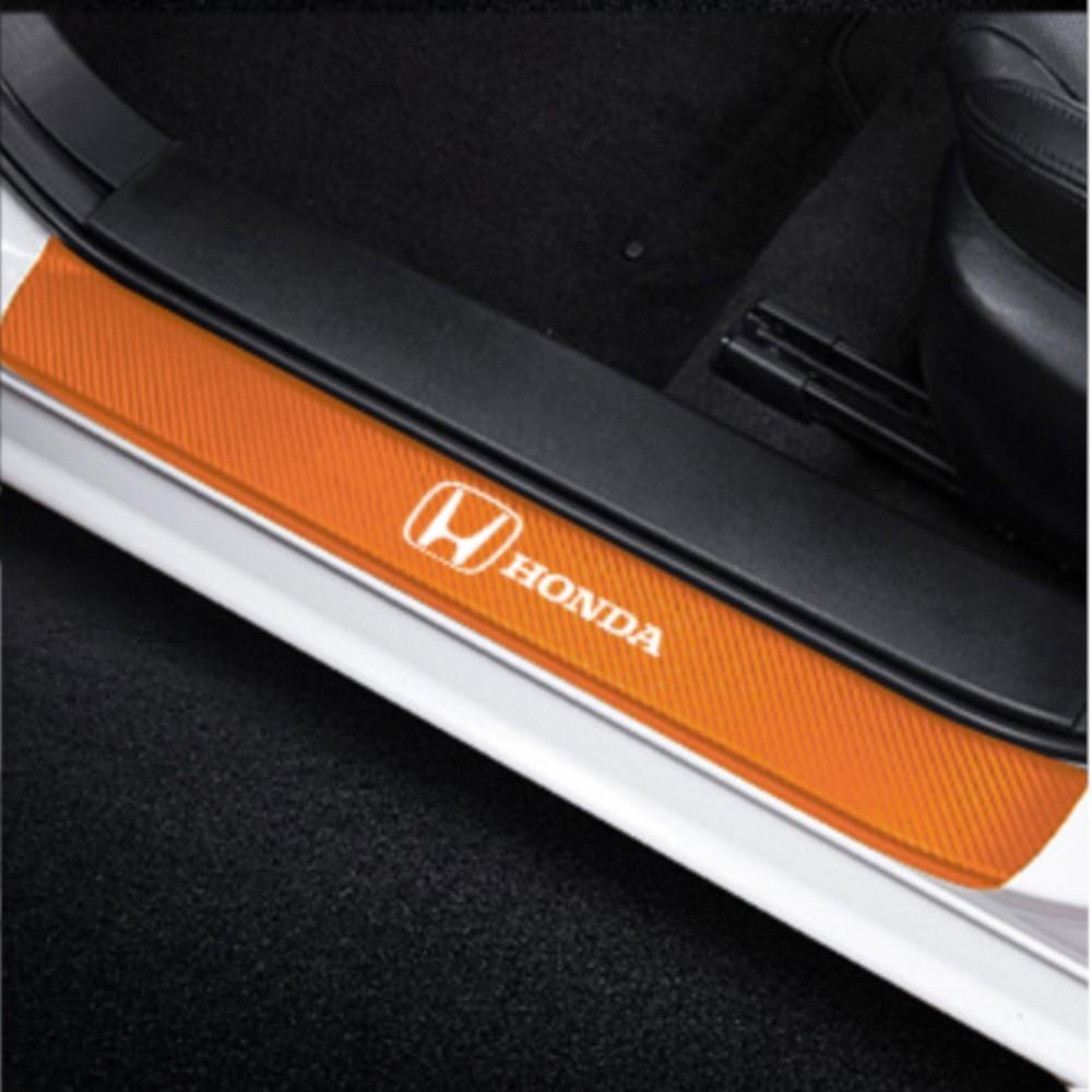 4Pcs Carbon Fiber Car Door Threshold Sill Sticker Badge For Honda Mugen Typer ACCORD Airwave Avancier Civic INSPIRE GK5 CRV XRV RF6