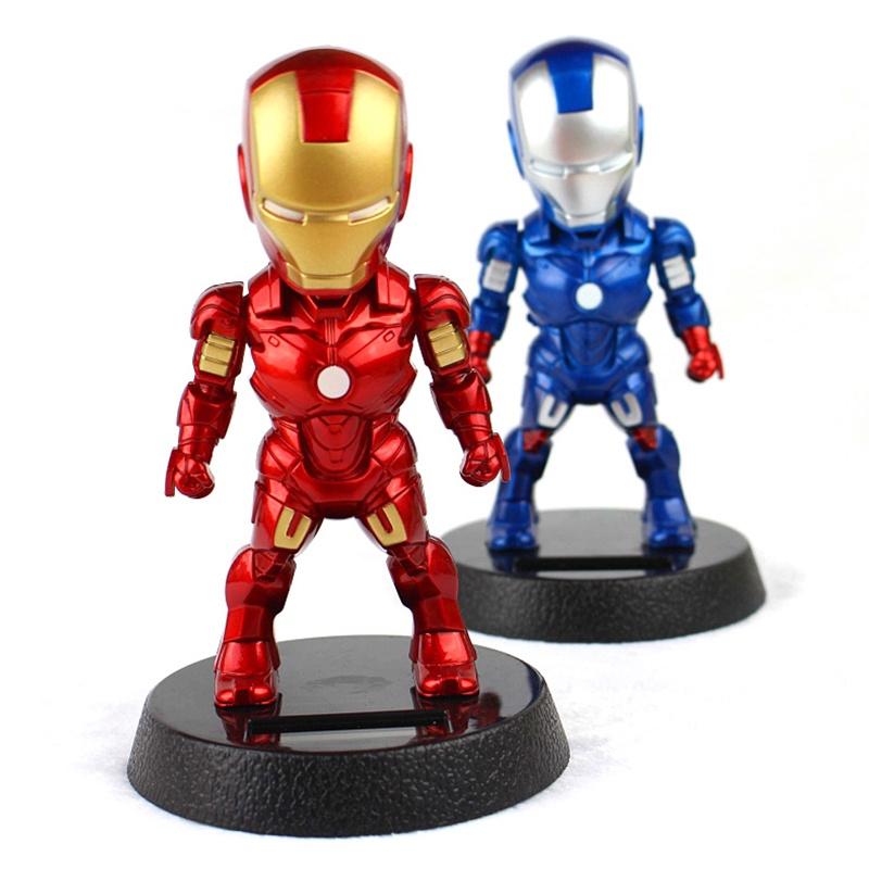 Shaking The Head Marrie Couple Car Decoration Toy With Vibrant Red And Blue Iron Man Design