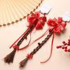Tassel Hanfu Red Hairpin Bow New Year Headwear Hair Accessories Children Braided Ponytail