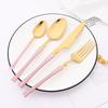 20Pcs (5set) Luxury Pink Gold Dinnerware Set Stainless Steel Flatware Cutlery Set Kitchen Fork Knife Spoon Tableware Silverware Set