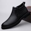 Высококачественные мужские ботинки челси из натуральной кожи, роскошные брендовые мужские деловые ботинки, теплые плюшевые меховые ботинки, зимние формальные высокие туфли
