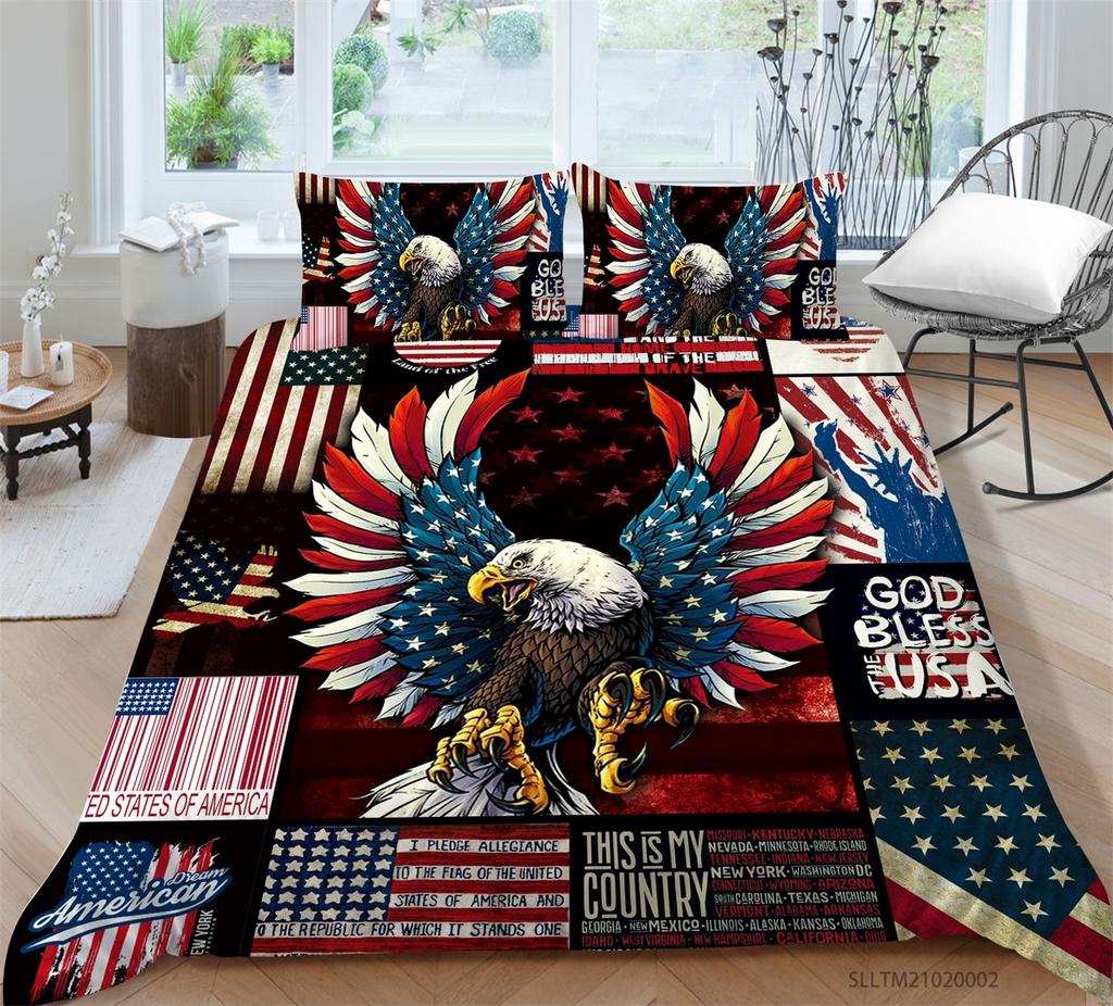 Постельное белье с 3D-принтом птицы, односпальная двуспальная кровать, полноразмерная наволочка с животным принтом и пододеяльник, 2 или 3 удобных моющихся украшения для дома