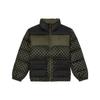 Vans FW22 Logo Print Grid Oversized Pocket Zipper Down Jacket Unisex Outerwear Green Checkered VN00090SBSZ