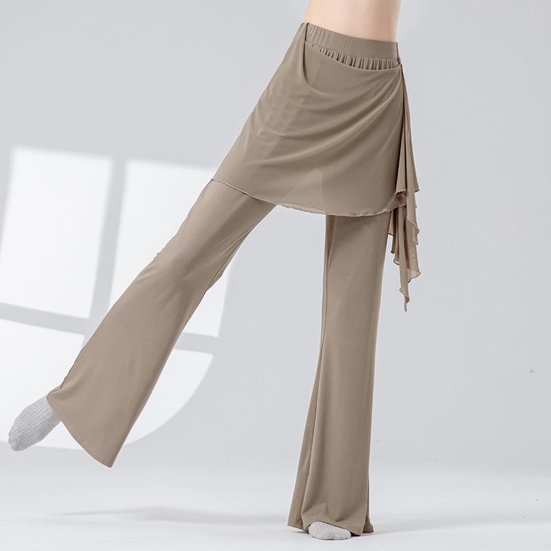 Одежда для современного танца Женские брюки с высокой талией, со шлейфом, свободные, с широкими штанинами, для взрослых, для практики классического танца, йоги, облегающие