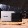Практичный мужской зажим из натуральной зернистой кожи CANPELLINI Money Clip 21518 Черный