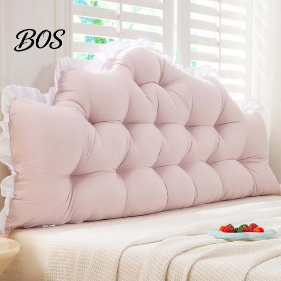 Reading Cushion for Window Seat Headboard with Ruffle Trim, Dorm Pillow, Crown Shape, Bed Decorative Backrest Wedge Support Pillow College Bedroom
