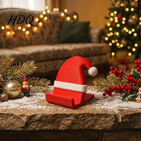 Компактный настольный органайзер, 3D-печатный колпак Санты, подставка для телефона, рождественский держатель для стола, для офисных принадлежностей на праздничную тему, креативный прочный держатель для телефона