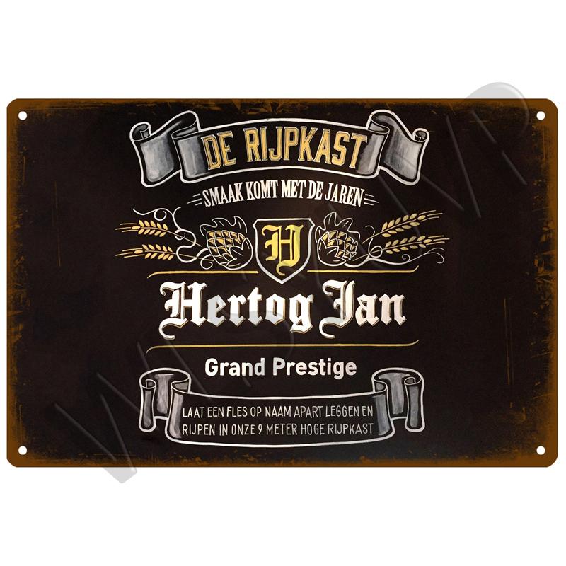 La Chouffe Retro Hertog Jan Металлическая вывеска Жестяная вывеска Виски Бельгия Пиво Дощечка Металлический настенный декор Винтажный декор Плакатные тарелки Мужская пещера