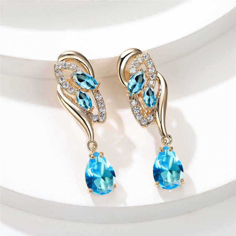 Серьги-капельки серебряного цвета с огранкой «капля воды», синий, белый, красный камень, серьги-капли с разноцветным камнем огранки «маркиза», серьги-кольца, предложение на годовщину, подарок