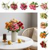 7 Heads Rose Artificial Flowers Silk Petals Green Leaves Simulation Flower Rose Multicolor Scene Landscaping Faux Rose Flower