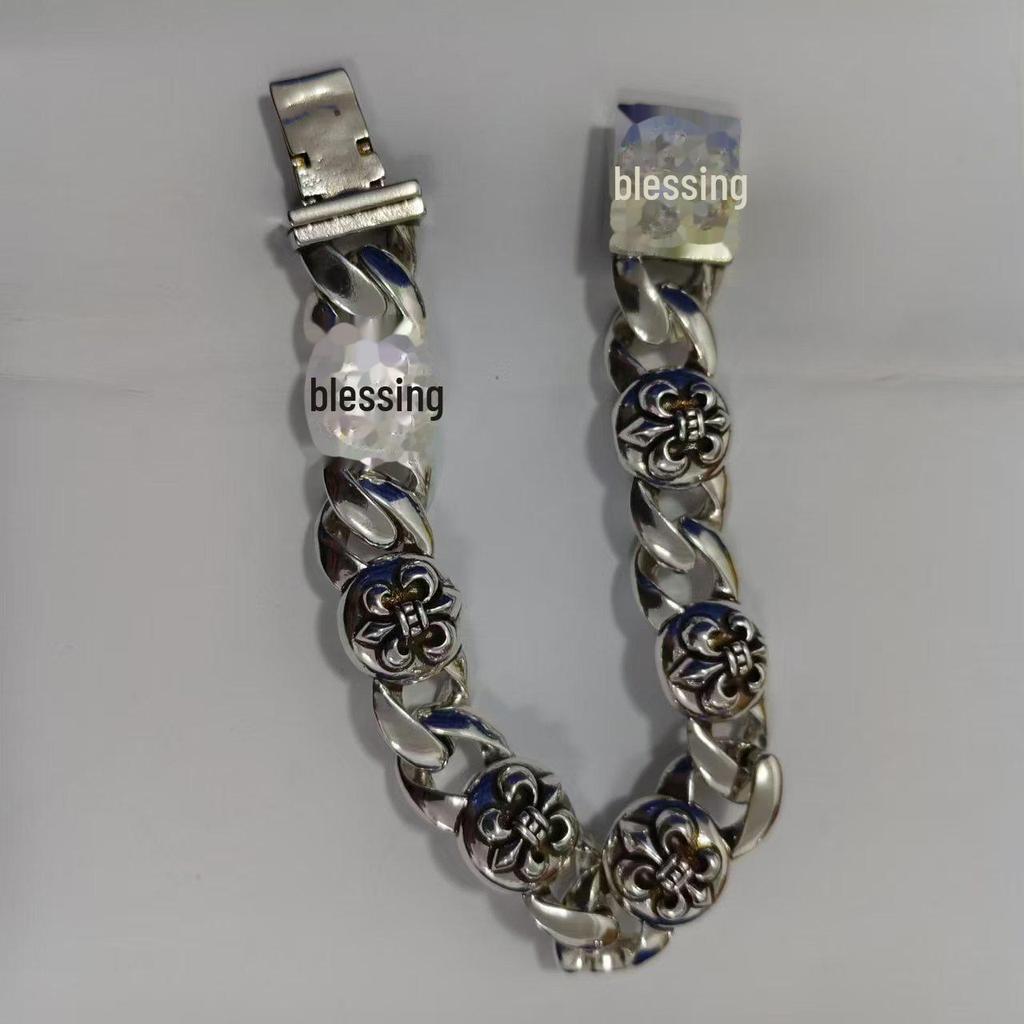 Браслет CH Retro Crono с бриллиантом, золотом, тайским серебром и дизайном в виде цветочного креста