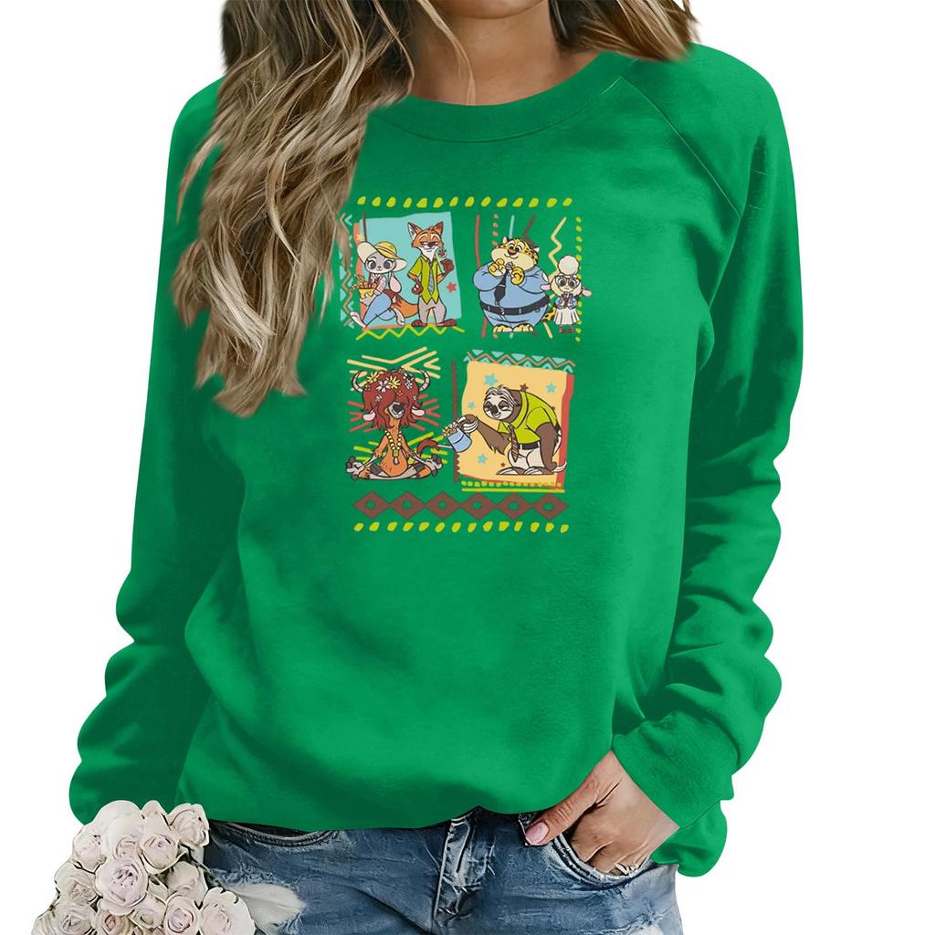 Women's Fashion Casual Long Sleeve Loose Printed Sweatshirt