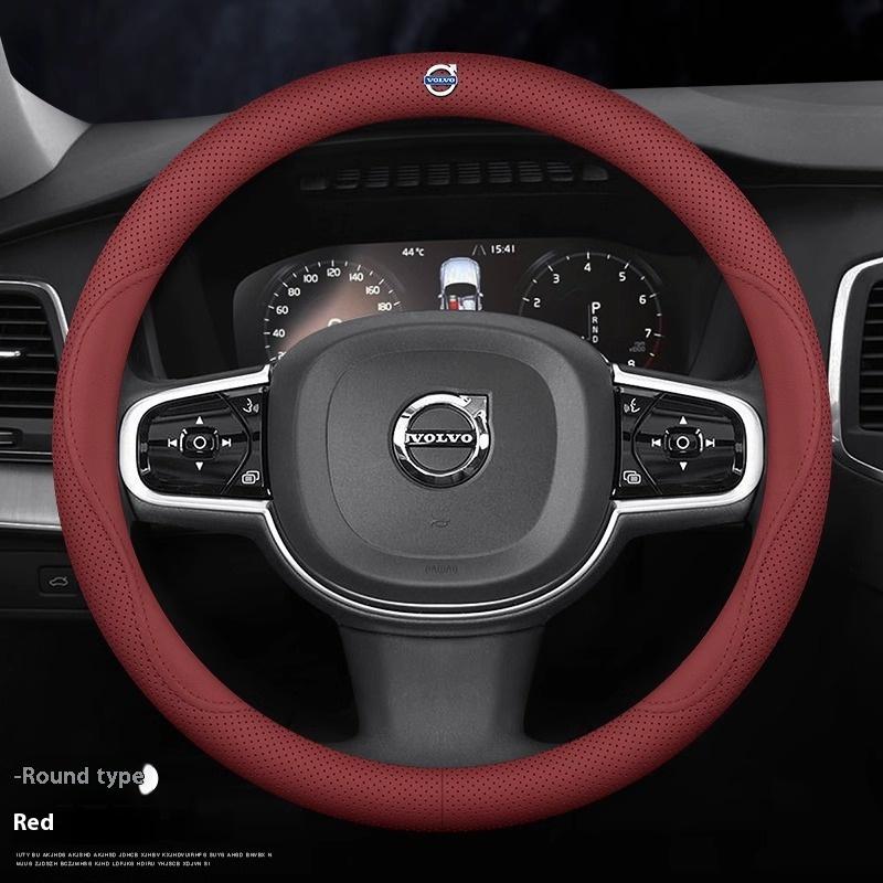 Кожаная дышащая накладка на руль автомобиля для Volvo XC40 XC60 XC70 XC90 V40 V50 V60 V70 V90 C30 C70 S40 S60 S80 S90 Аксессуары
