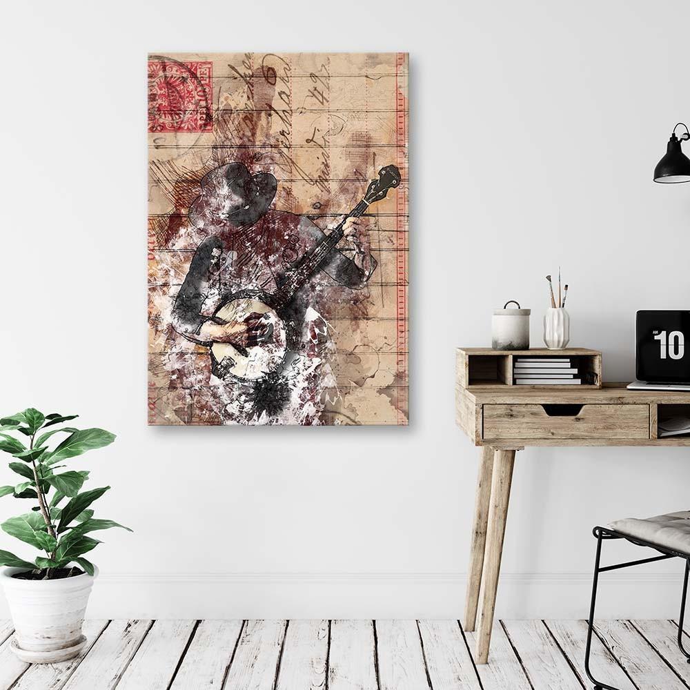 Canvas print, Vintage guitar musician