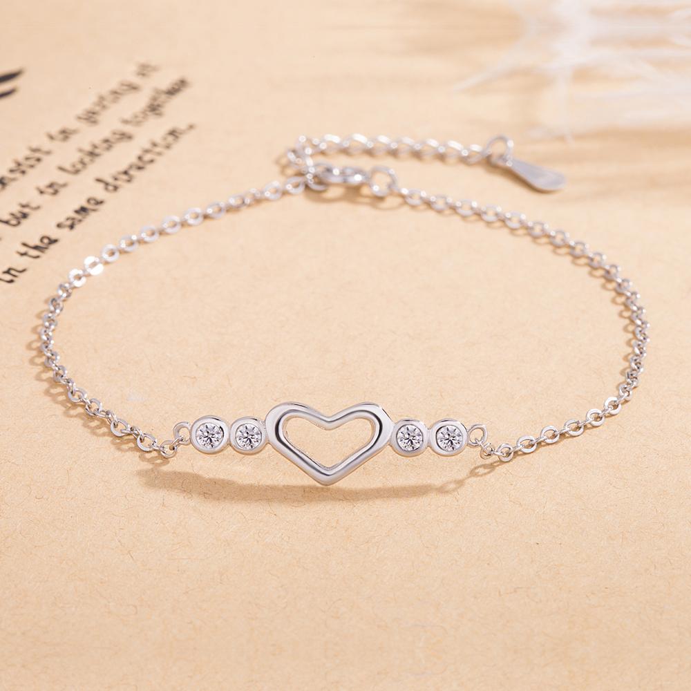 Шар с цирконовой инкрустацией, тонкий браслет-цепочка, из стерлингового серебра 925 пробы, браслет-цепочка с сердечком любви, простые украшения для вечеринки
