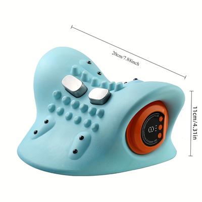 Электрический массажер для шеи 1500 мАч, растяжка шейного отдела позвоночника, подушка для акупунктурного массажа шеи, растяжка шеи