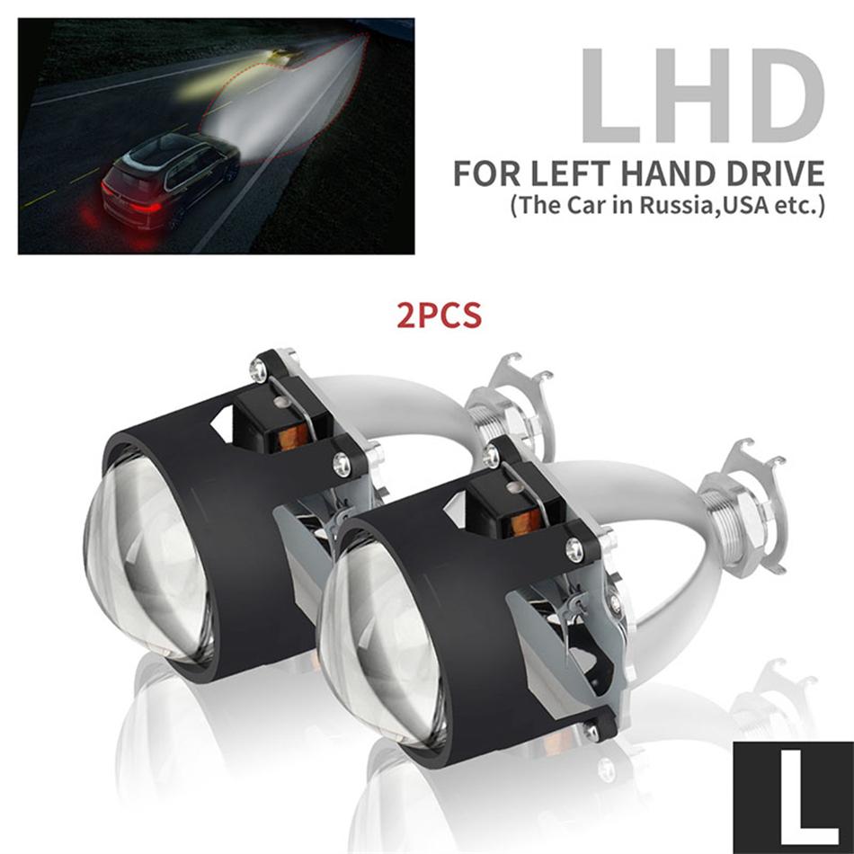 AILEO 2Pcs 2.5 Inch Mini Bi Xenon HID Projector Headlight Lenses H4 H7 H11 9005 H8 Retrofit Fit Car Head Lamp Gating Gun Shrouds
