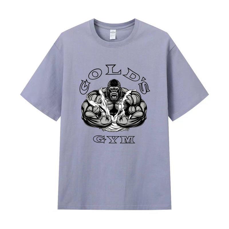 Летняя мужская футболка высокого качества из хлопка с короткими рукавами и принтом, женская футболка, модная спортивная рубашка, повседневный топ для бега