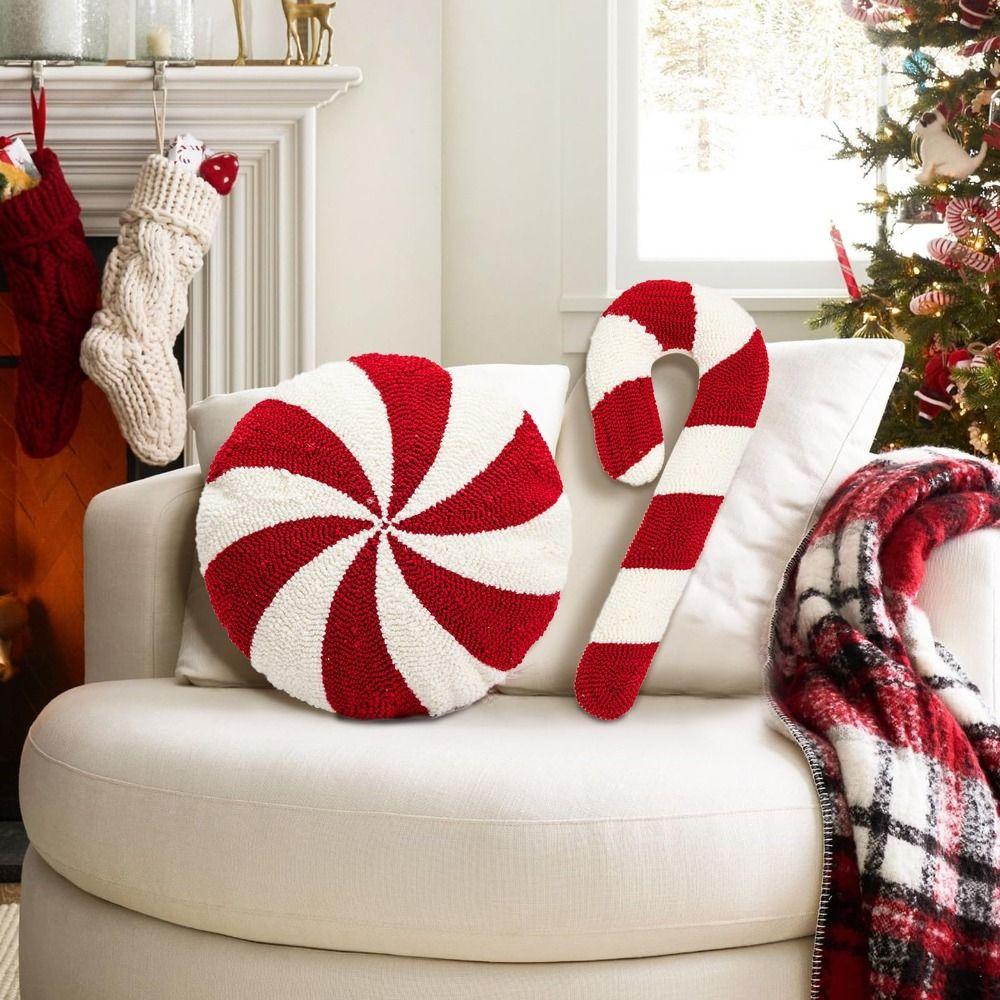 Plush Christmas Cartoon Pillow Soft Red Decoration Pillow New Winter Pillow  Christmas