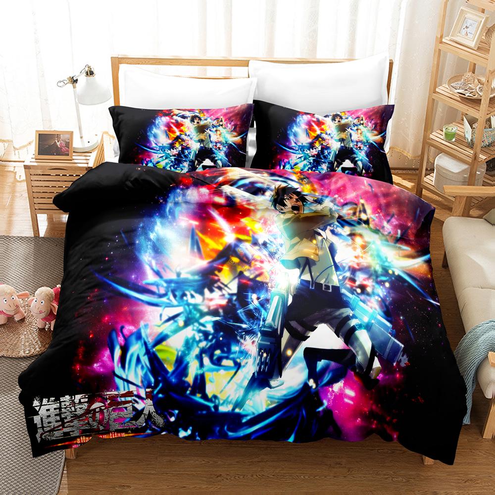 New Anime Attack On Titan Bedding Sets Duvet Cover Set With Pillowcase Twin Full Queen King Bedclothes Bed Linen Home Textiles