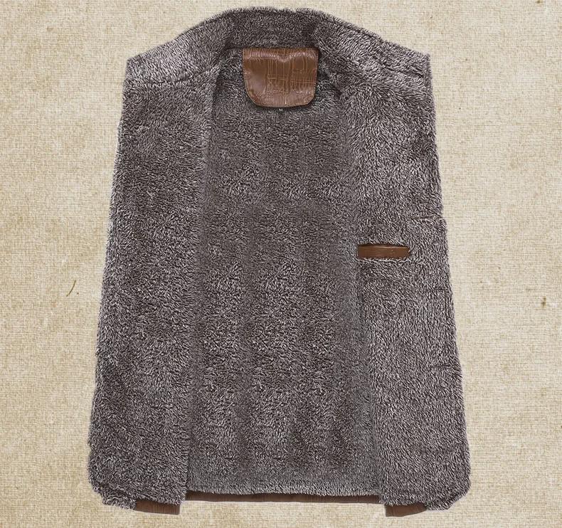 Мужская мотоциклетная куртка средней длины из искусственной кожи с бархатом, повседневный утолщенный дизайн в корейском стиле на осень/зиму