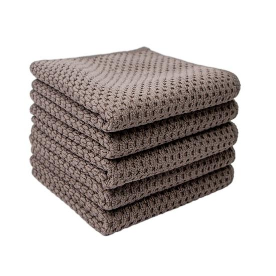 5Pcs Microfiber Dishcloths Absorbent Rag Kitchen for Washing Dishes Cleaning Cloth Textured Reusable Wiping Glassware