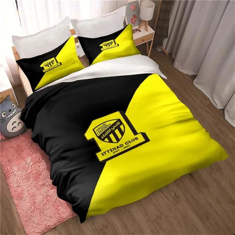 Al-Ittihad Club Jeddah Комплект постельного белья для мальчиков и девочек, двуспальный, пододеяльник, наволочка, детская, взрослая, мода, домашний текстиль, текстиль