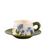 Высококлассная чашка и блюдце в скандинавском стиле с цветочным рисунком, для послеобеденного чая, для пары, керамическая кофейная чашка, подарок для девушки, сувенир, подарочная коробка