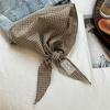 Silk Scarf High-end Sense Niche Design Sense Multi-functional Decorative Small Scarf Cotton and Linen Retro Plaid Headscarf Headband