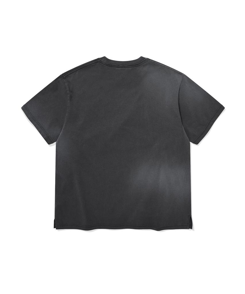 COVERNAT WOMAN Oversized Pigment Copper Logo T-Shirt Charcoal